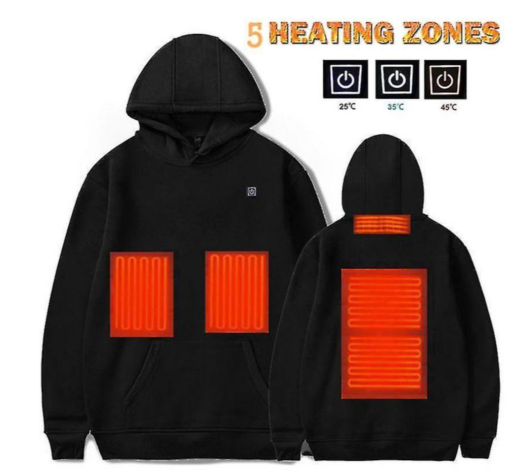 GR Hoodies, USB elektrische Heizung leichte Kapuzen-Sweatshirts Jacke
