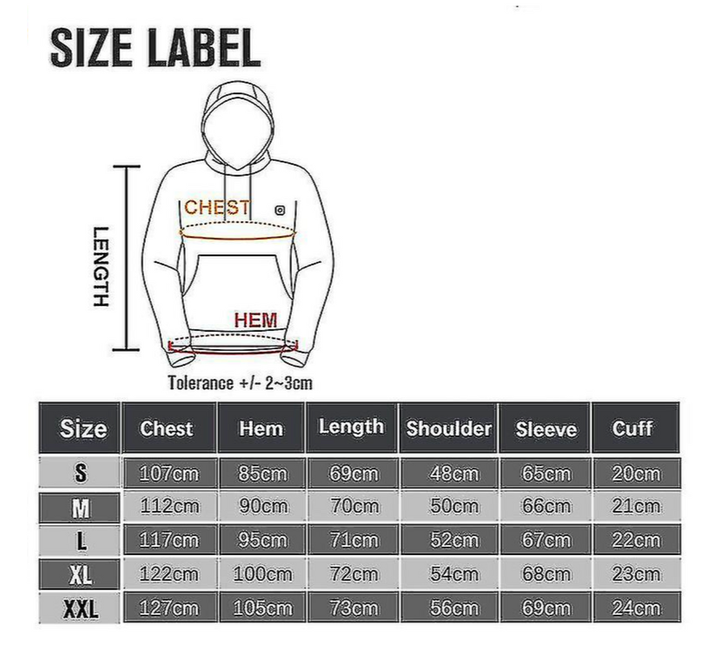 GR Hoodies, USB elektrische Heizung leichte Kapuzen-Sweatshirts Jacke