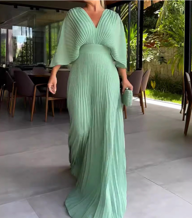 GR | Vibrant pleated maxi dress