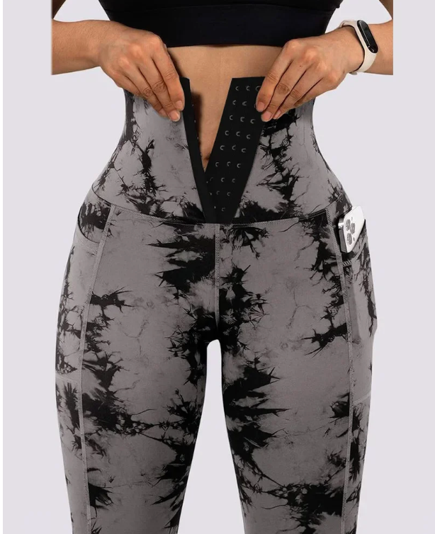 GR  | hohe Taille Sportleggings mit Reißverschluss
