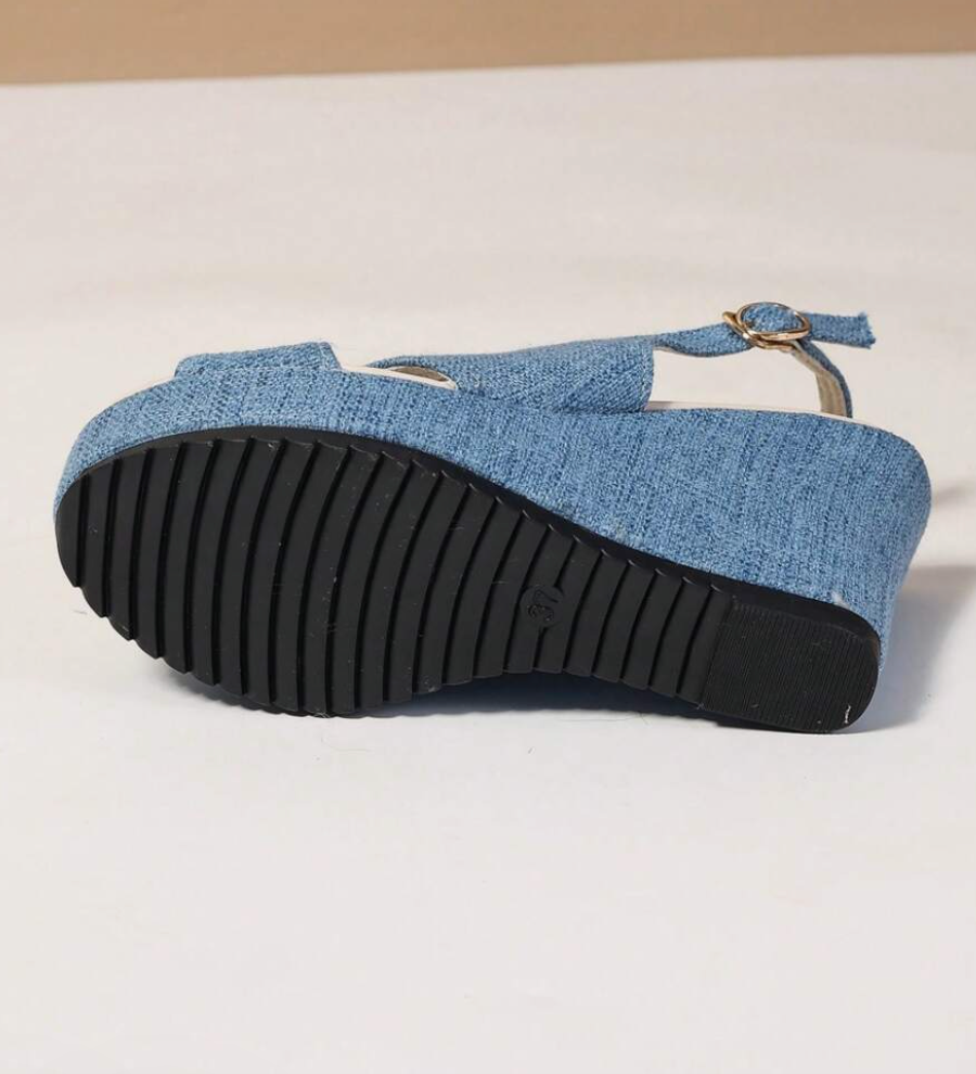 GR | Denim wedge sandals