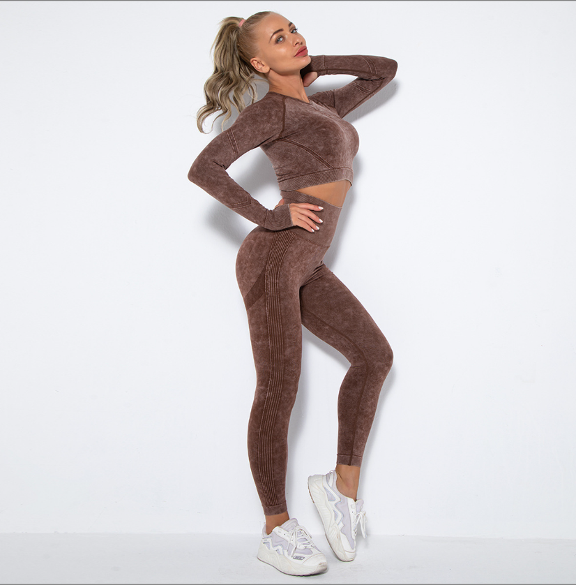 GR | Sportliches Set Mit Crop Top Und High Waist Leggings