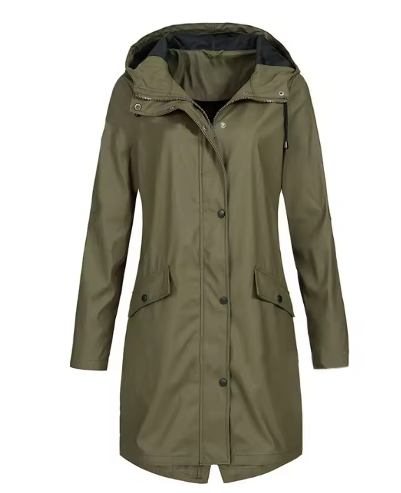 GR | Wasserdichte Leichte Kapuzenjacke Wasserdichte Lange Sommerjacke
