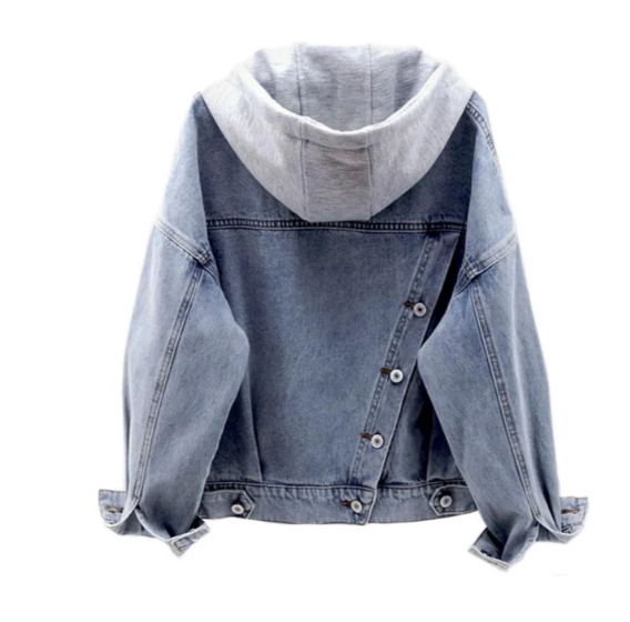 GR - Casual Women's Denim Jacket with Hood
