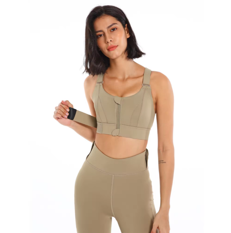 GR | Adjustable zipper sports bra