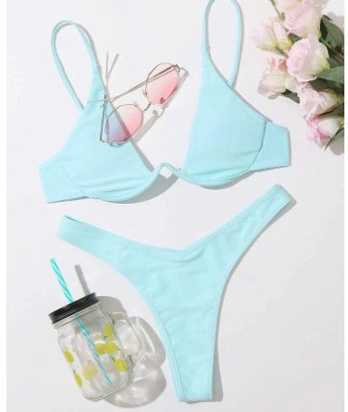 GR – Underwire Bikini Set: Push-up Bra and Thong Swimwear for Women