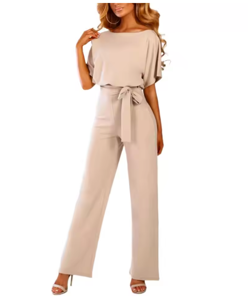 GR - Jumpsuit with belt and short sleeves