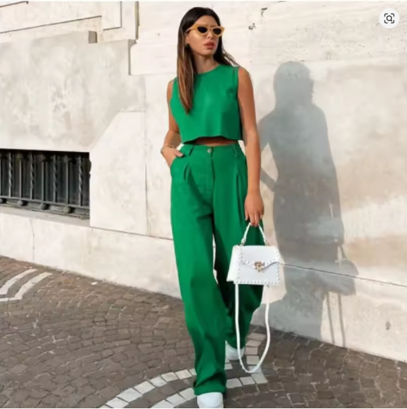 GR | Two-piece sleeveless business casual ensemble