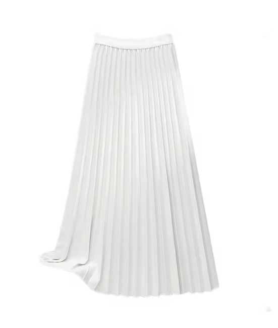 GR | Pleated plain curly skirt