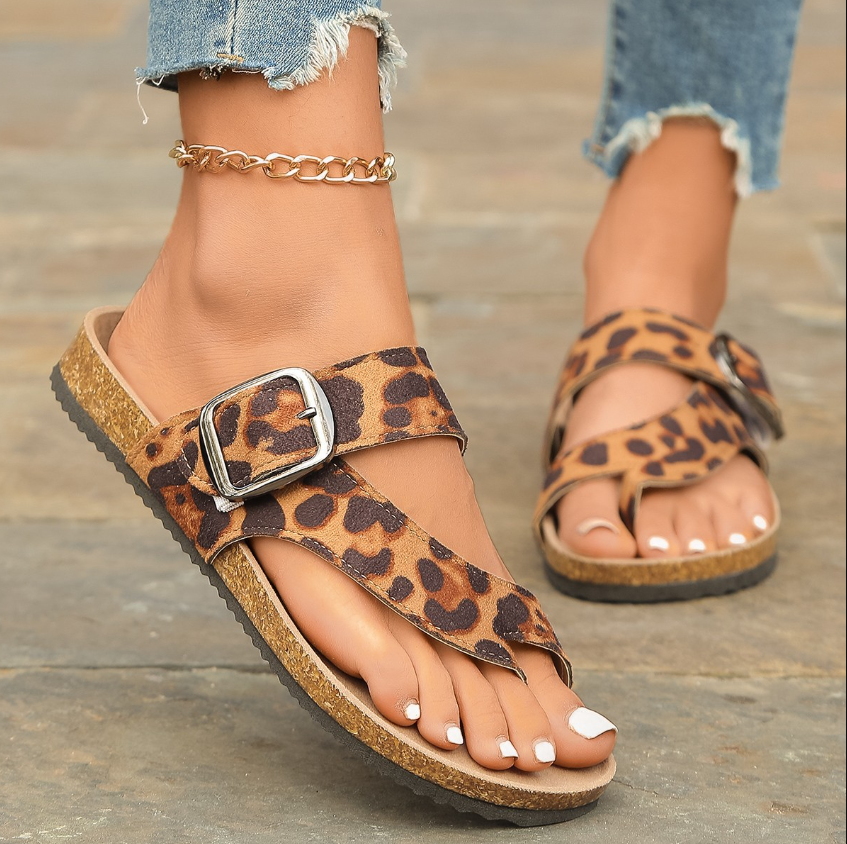 GR | Sandals Rome Style Flip Flops Oversized Flat Heel Low Heels