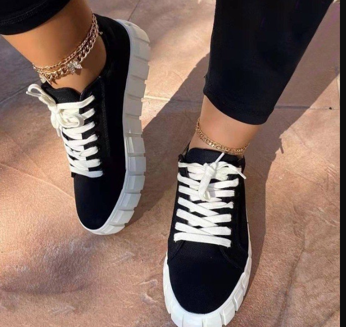 GR | Suede Sneakers with Chunky Platform for Women
