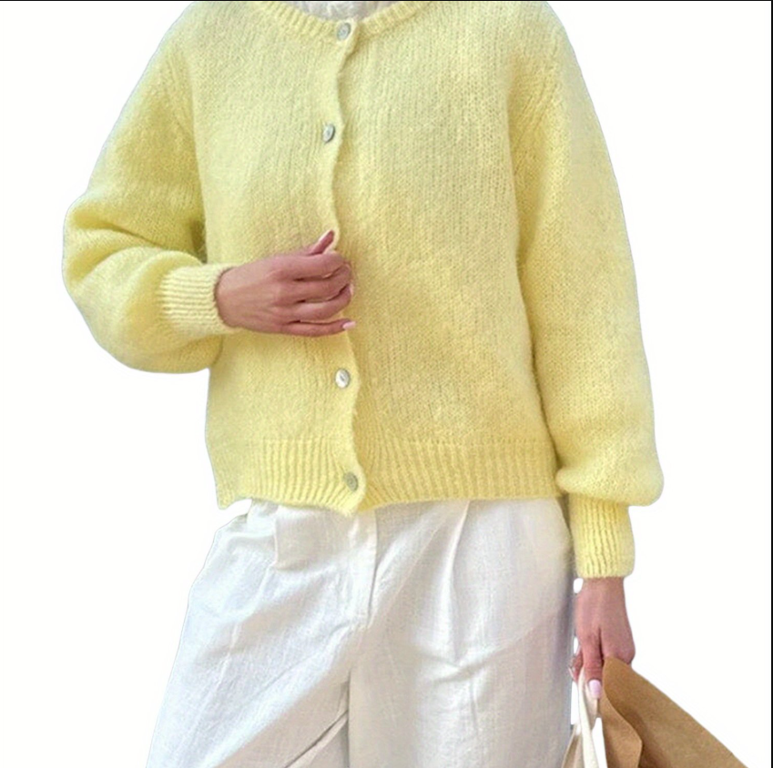 GR | Strick Frauen Strickjacke Mit Knöpfen