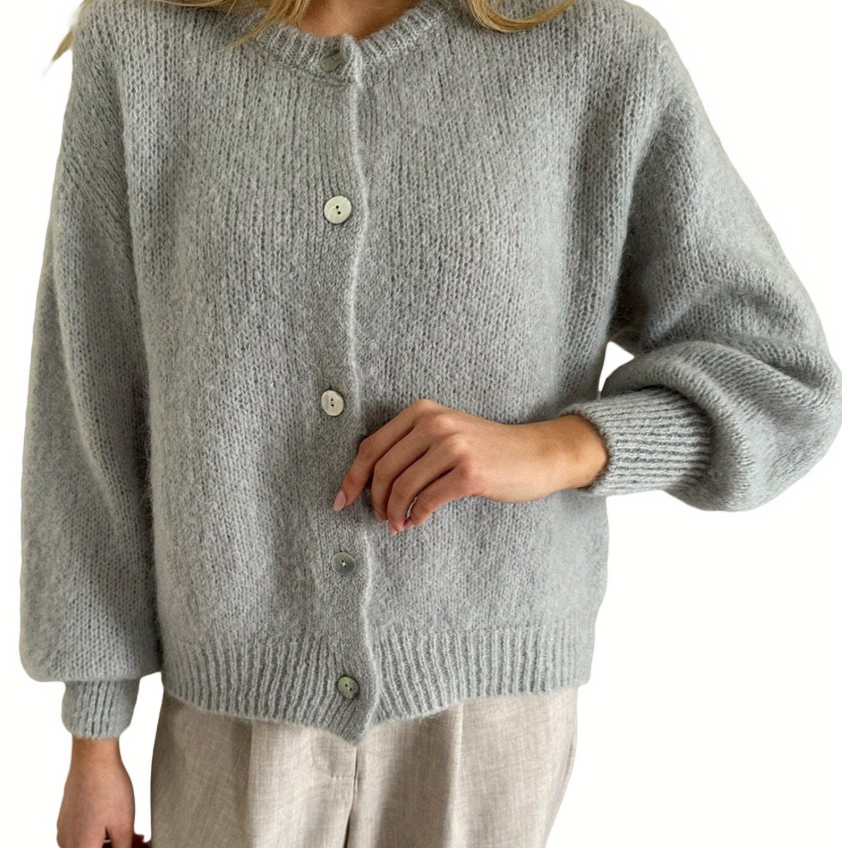 GR | Strick Frauen Strickjacke Mit Knöpfen