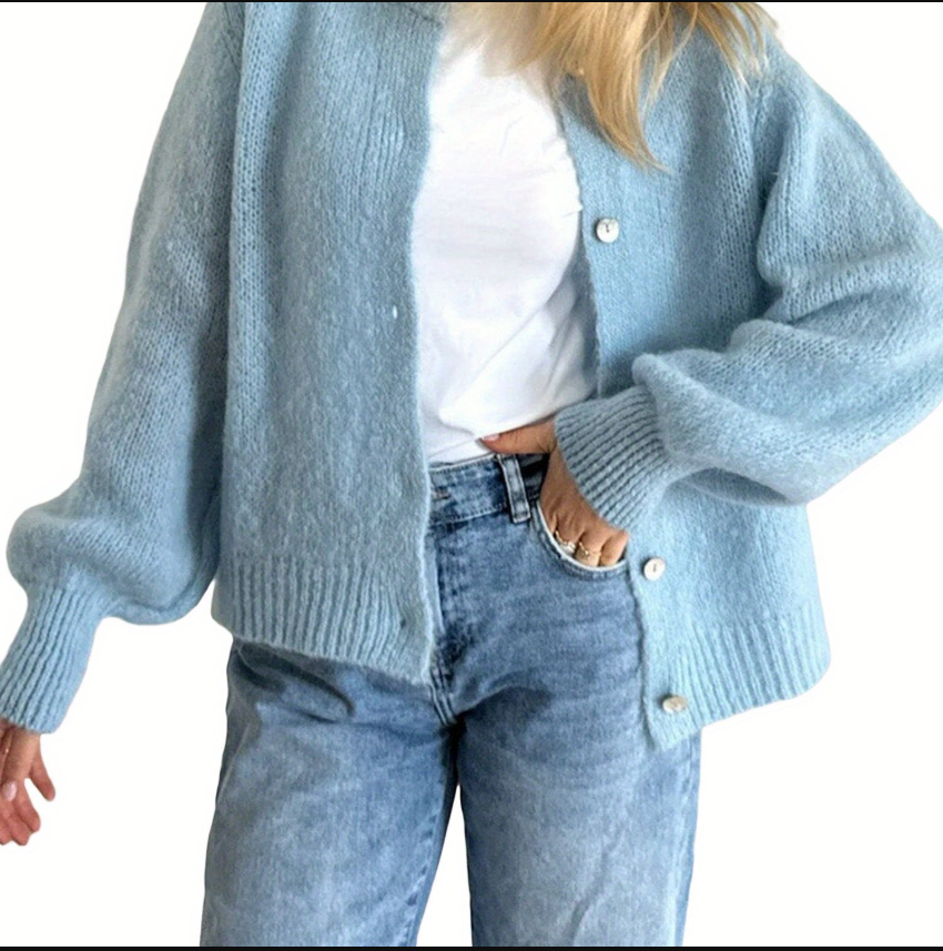 GR | Strick Frauen Strickjacke Mit Knöpfen