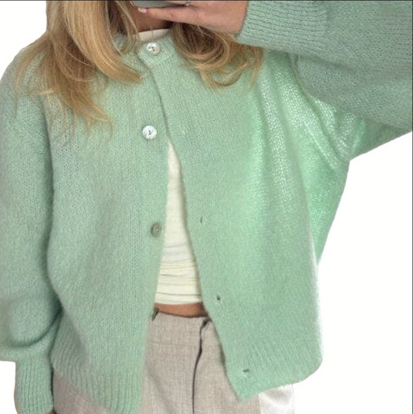 GR | Strick Frauen Strickjacke Mit Knöpfen