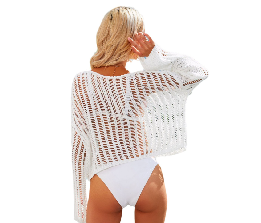 GR | Loose Fit Sheer Long Sleeve Top