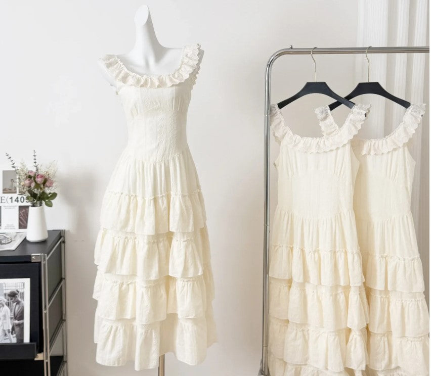 GR | Elegantes Ärmelloses Rüschentorte Kleid