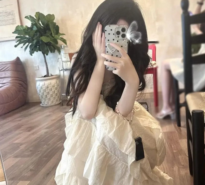GR | Elegantes Ärmelloses Rüschentorte Kleid