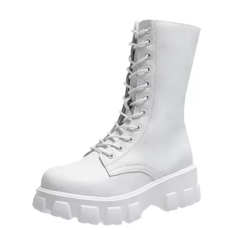 GR | Modern lace-up, zip-up, side-mounted, profiled sole, chunky heel, calf-high boots