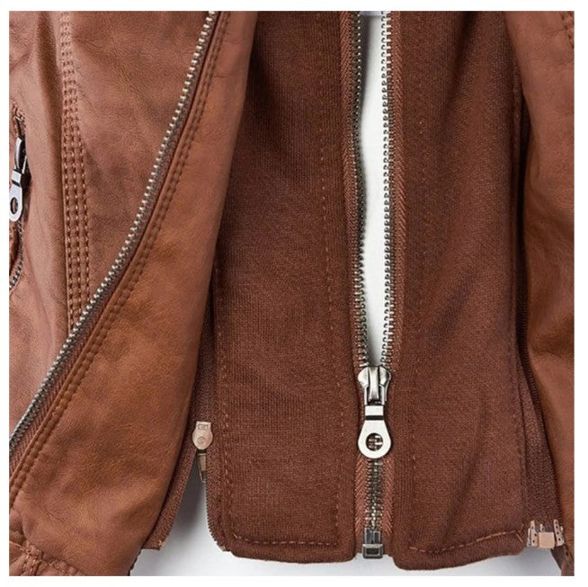 Women's Leather Jacket with Hood | Perfect for Casual Days