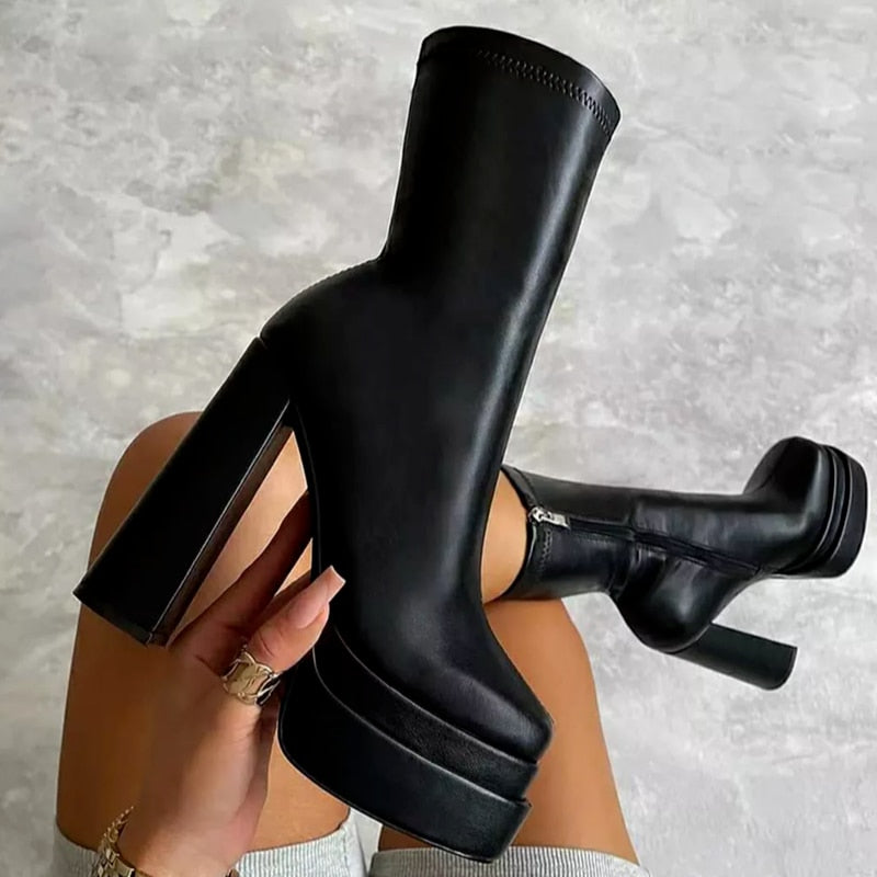 GR | Designer Ankle Boots with High Heels