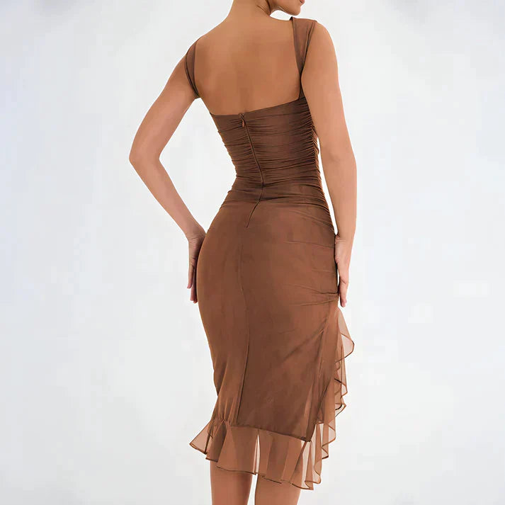 GR - Elegant bodycon dress with ruffles