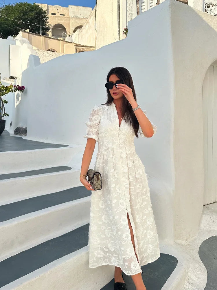 GR | Midikleid Mit Stickerei – Elegante Damenmode Für Jeden Anlass
