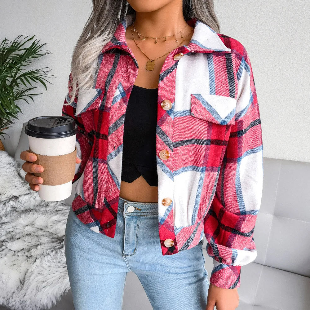 Checkered wool jacket