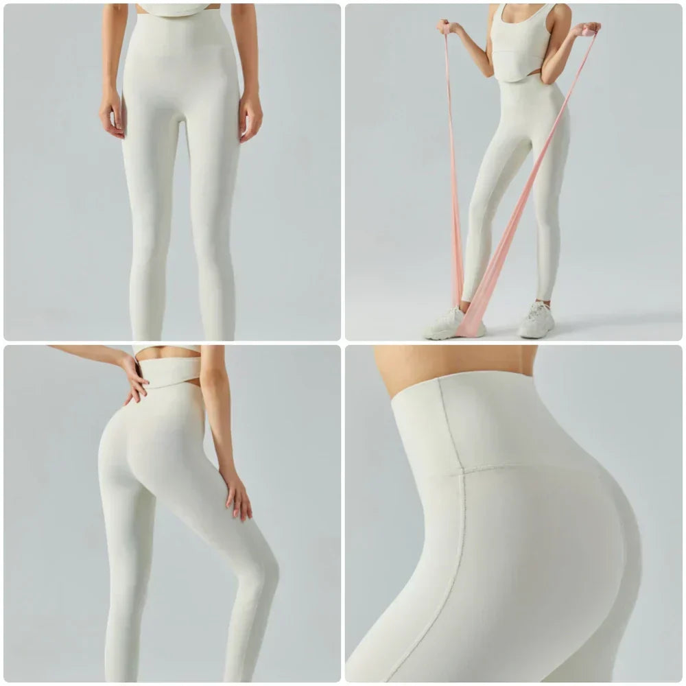 GR | Emily Sportswear Naked Hochtaillierte Tight Yoga Hosen Doppelseitig Gebürstet Pfirsich Po-Hebende Lauf Sport Fitness Leggings