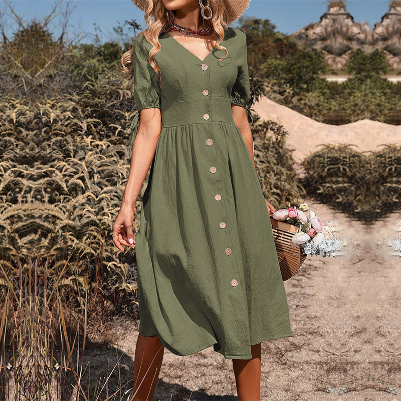 GR - Lässiges Midikleid mit Knöpfen