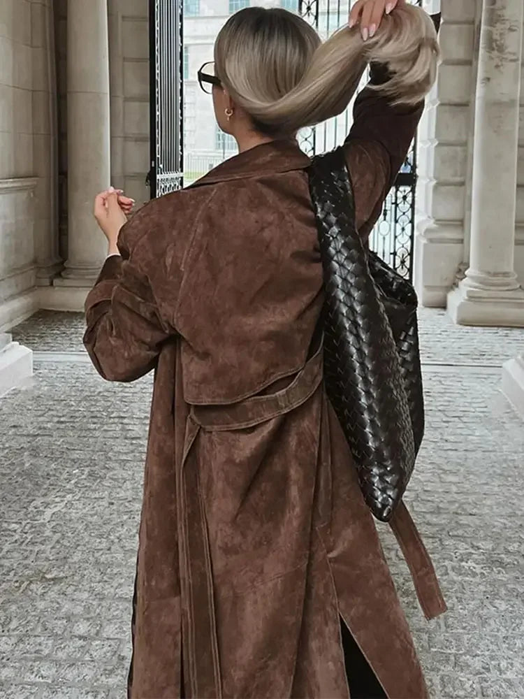 GR | Women's winter coat made of faux suede 