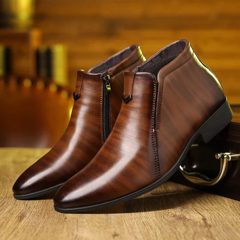 GR | Leather boots with zipper 