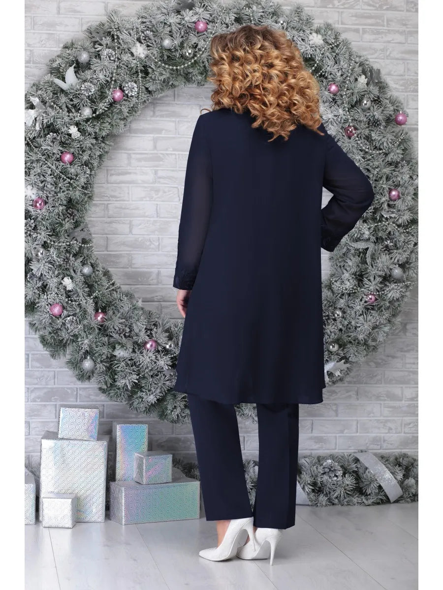 GR | 3-Piece Embroidered Plus Size Set for Women