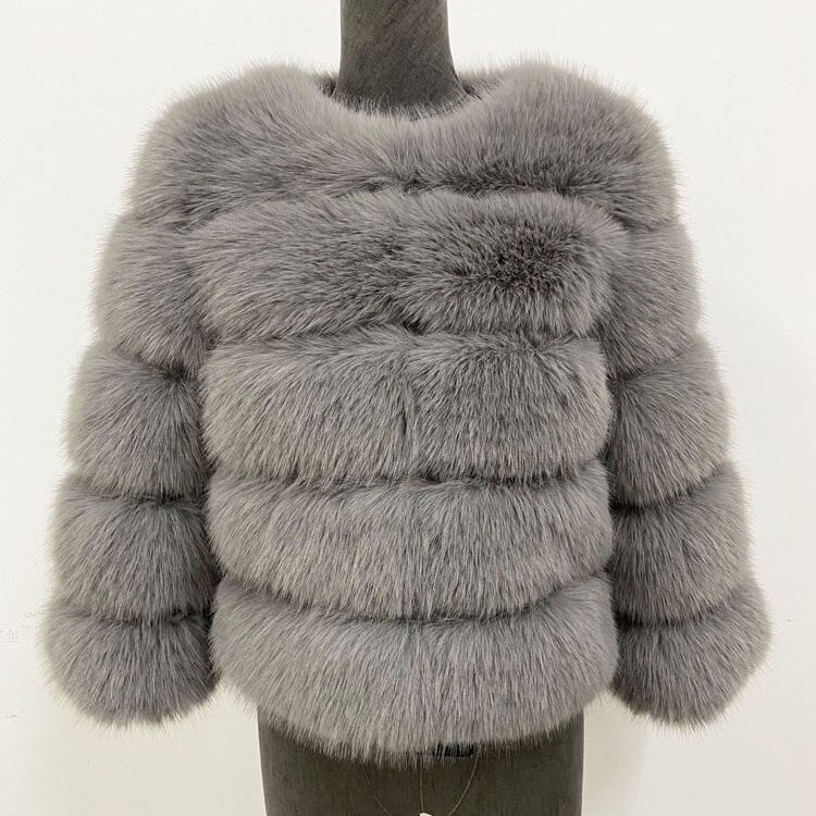 GR Women's Coat | Cozy Faux Fur Coat: Stylish Mink Coat for Women