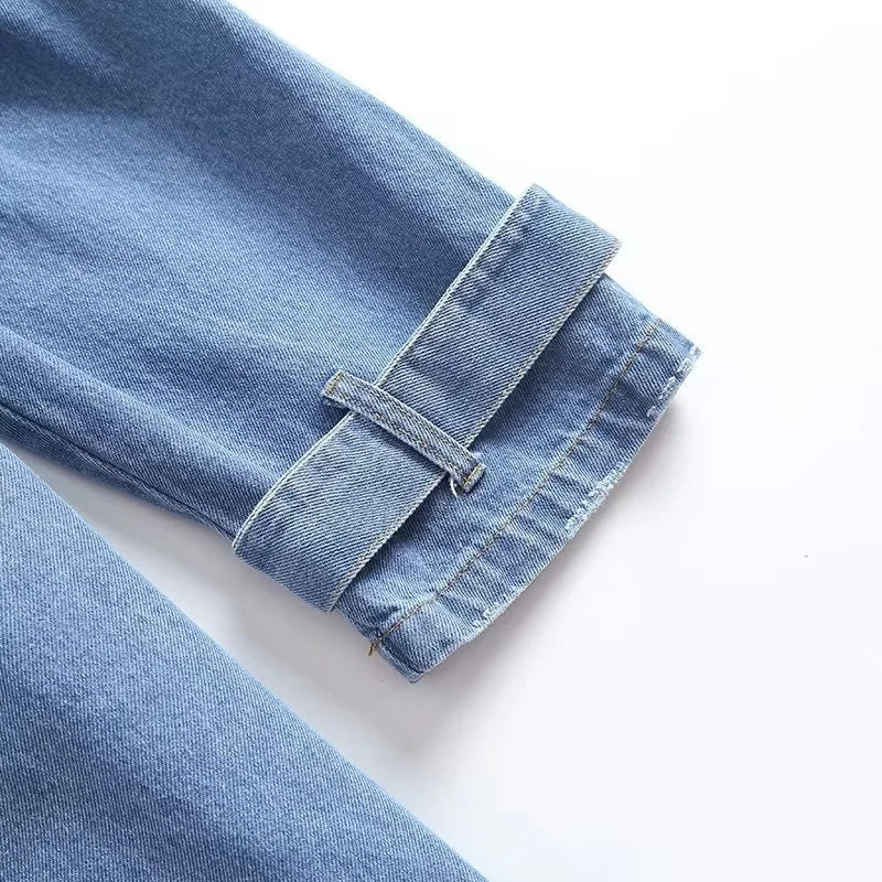 GR | Long Denim Trench Coat for Women