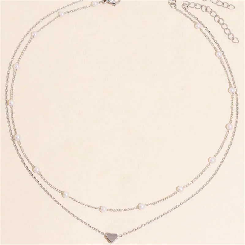 GR | Pearl Choker Heart Necklace for Women