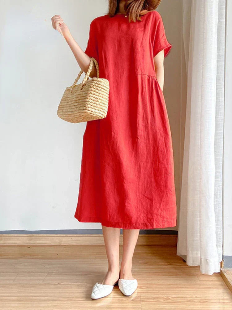 GR | Einfarbig Midi Kleid Aus