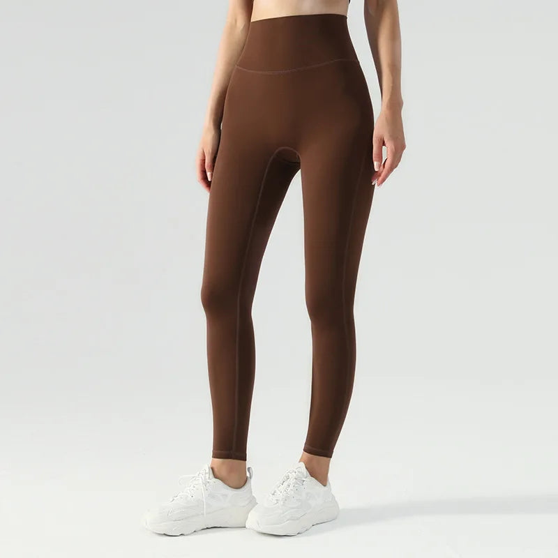 GR | Emily Sportswear Naked Hochtaillierte Tight Yoga Hosen Doppelseitig Gebürstet Pfirsich Po-Hebende Lauf Sport Fitness Leggings