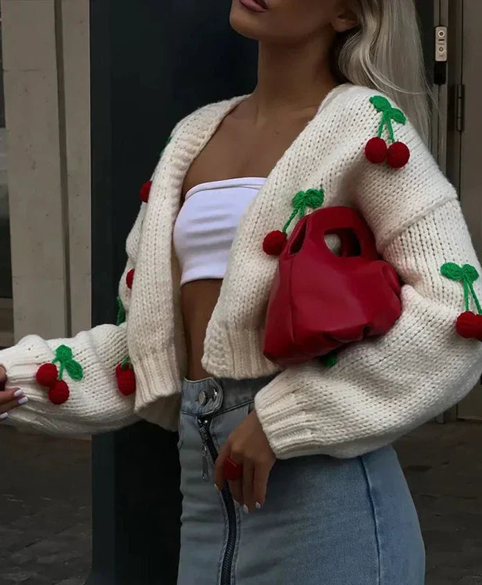 GR | Kirsch-Cardigan Für Frauen