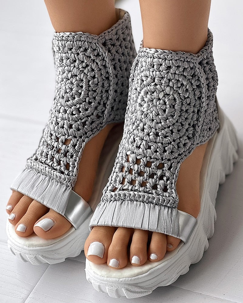 GR Braided Geometry Sandals | Women's Summer Wedge Sandals
