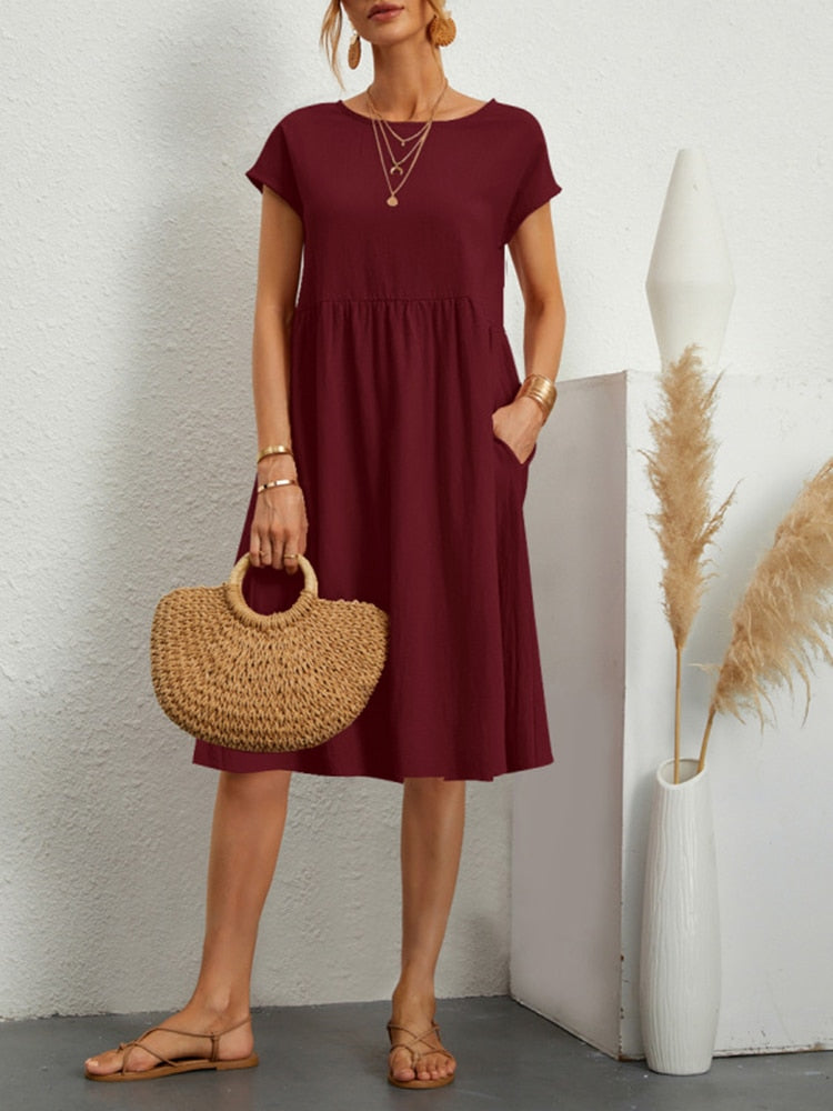 GR | Modisch Mittellanges Kleid Für Frauen