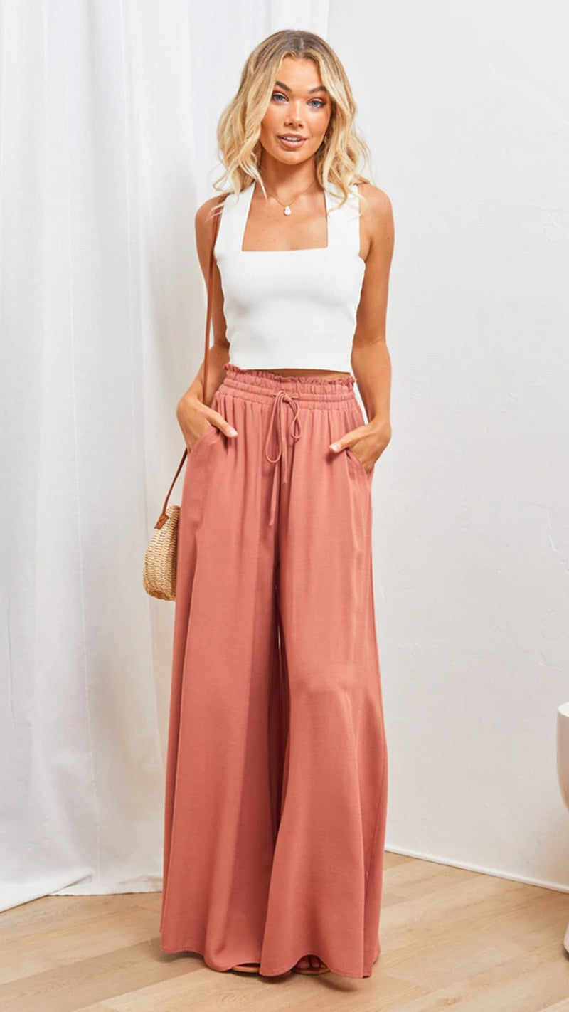 GR Cozy Summit Trousers | Women's Comfortable Pleated Wide-Leg Trousers