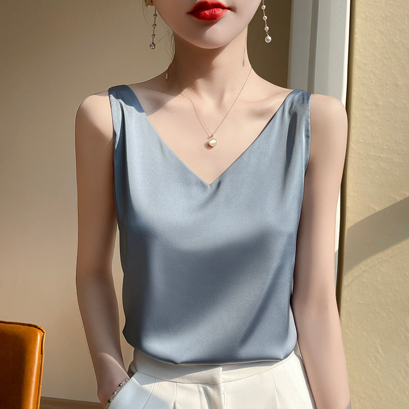 GR | Sleeveless Satin Silk Top