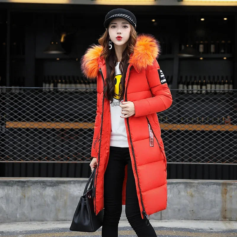 GR - Women's Winter Parka - Warm coat with large hood and fur collar 