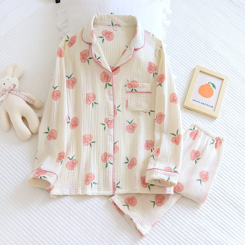 GR | Cotton Pyjama Set for Women Peach