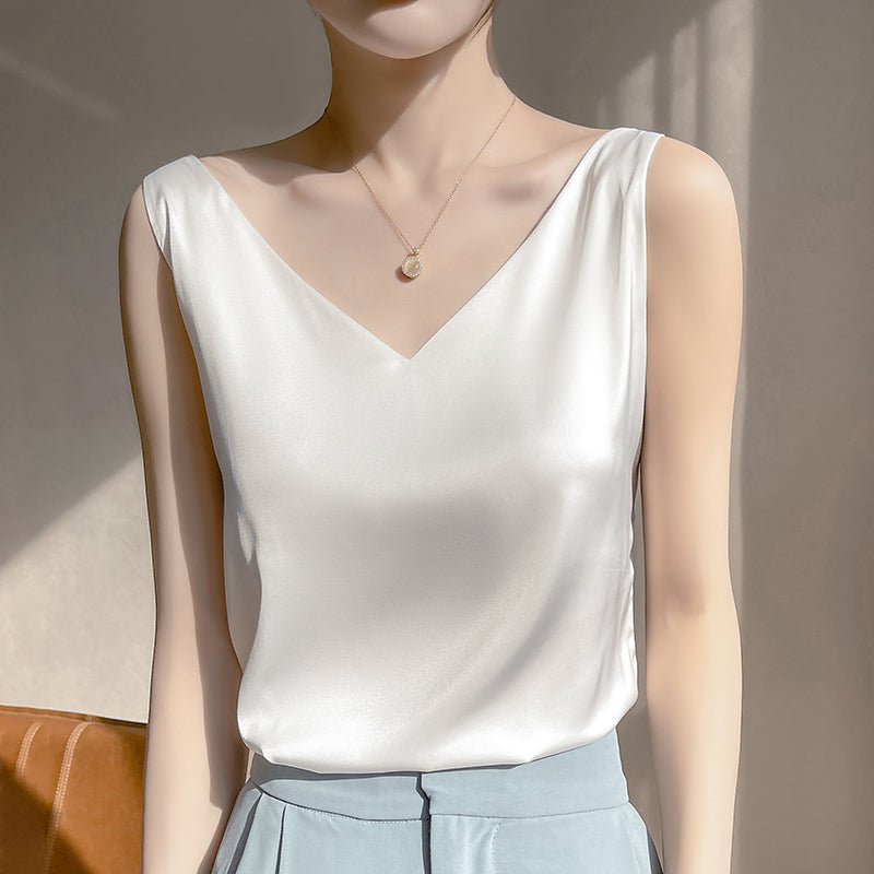 GR | Sleeveless Satin Silk Top