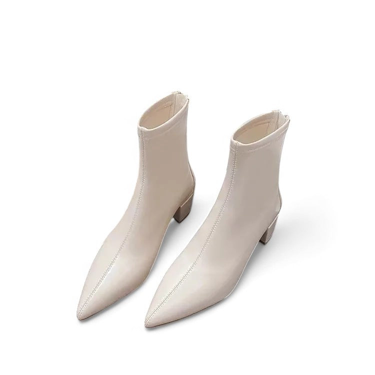 GR - Stylish women's shoes with a pointed toe and a back zipper 