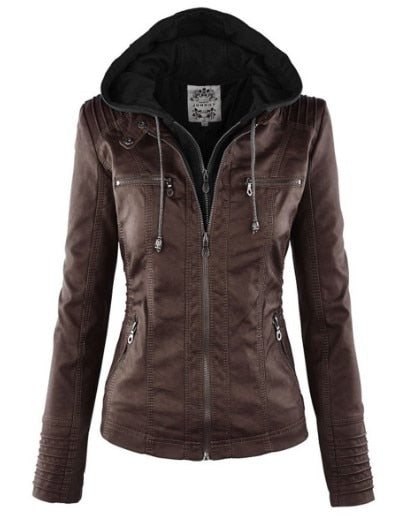 Hooded jacket: Basic PU jacket