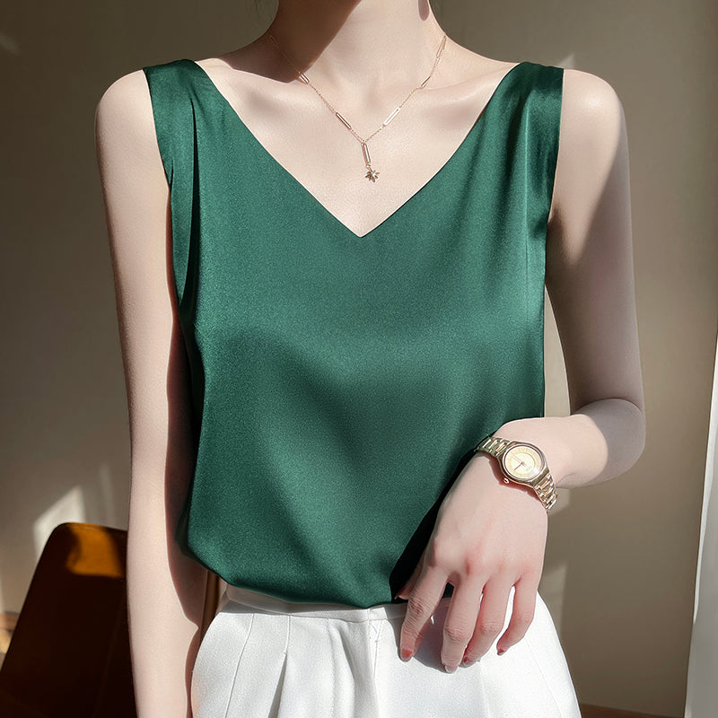 GR | Sleeveless Satin Silk Top