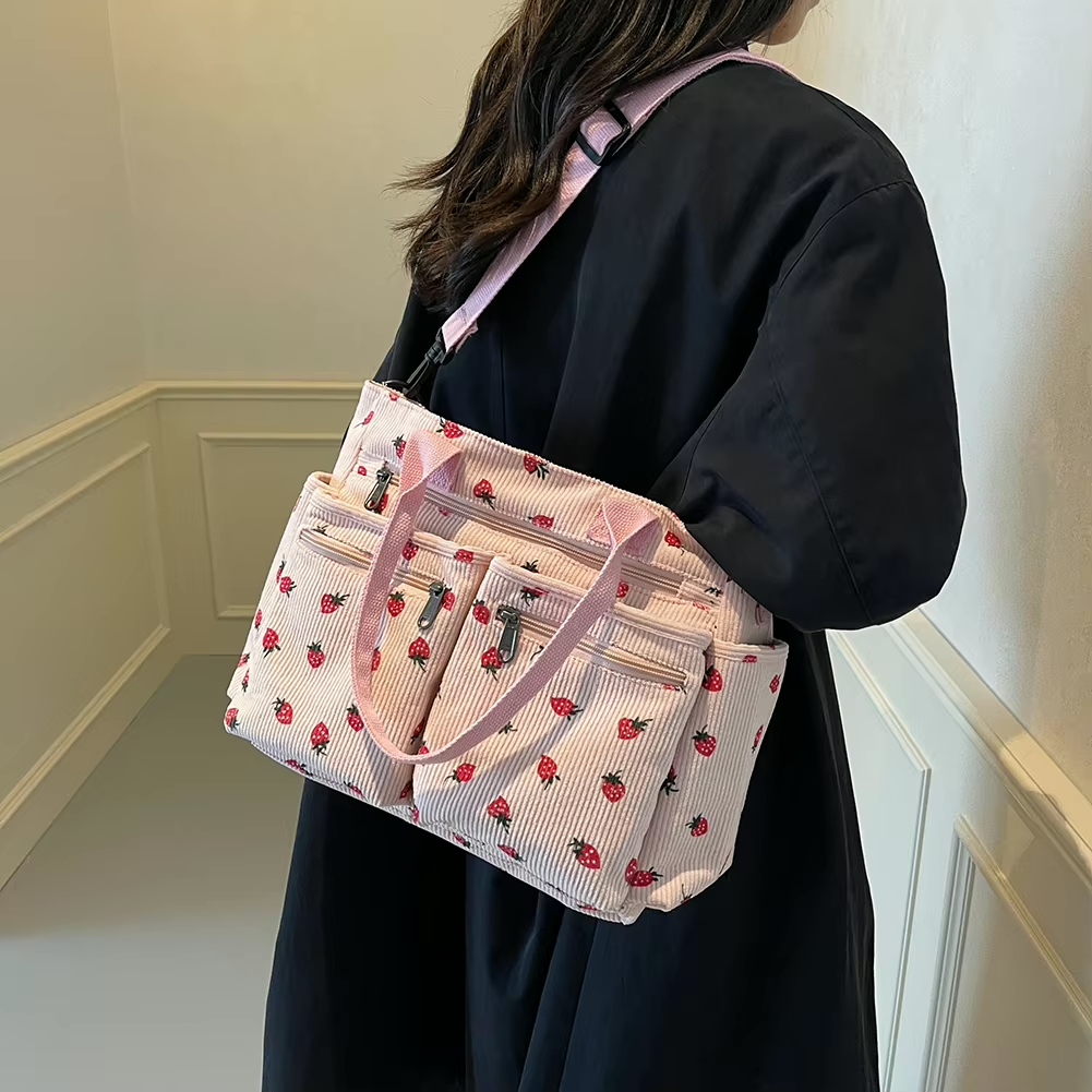 GR | Strawberry Corduroy Bag